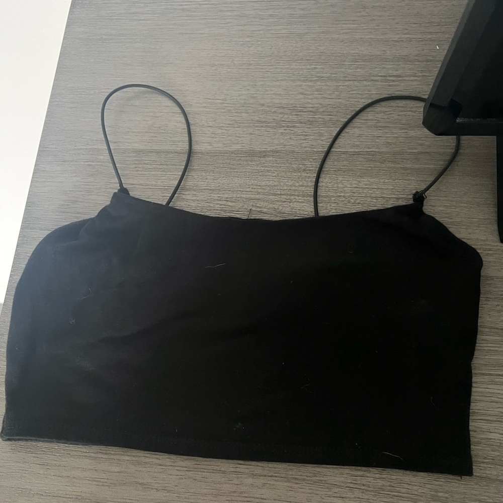 Jluxlabel black spaghetti strap crop tank
